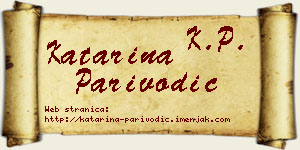 Katarina Parivodić vizit kartica